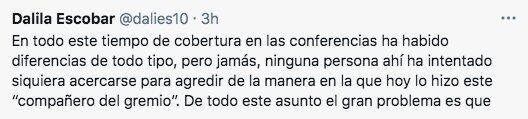 Tuit de Dalila Escobar