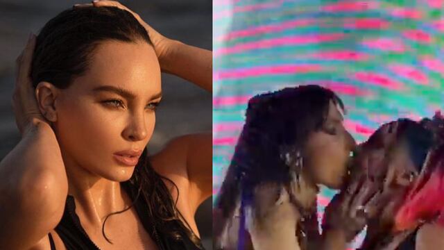 Belinda se besa con Lola Rodríguez y la drag Valentina en un concierto