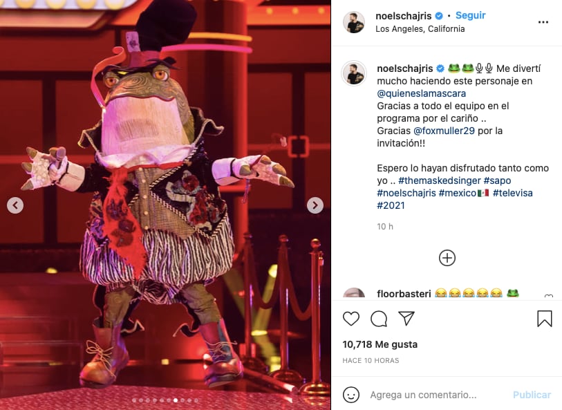 Noel Schajris se despide de Sapo y de ‘¿Quién es la Máscara 2021?’