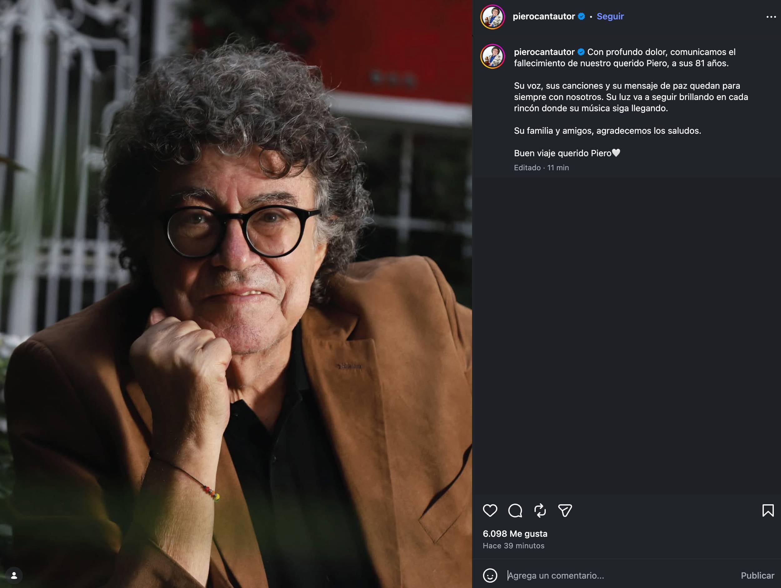 Muere Piero, cantautor argentino y autor de 'Mi Viejo'