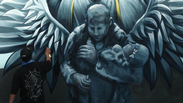 Mural del artista urbano Snoke para las víctimas de la explosión de una pipa de gas en Iztapalapa del 10 de septiembre de 2025