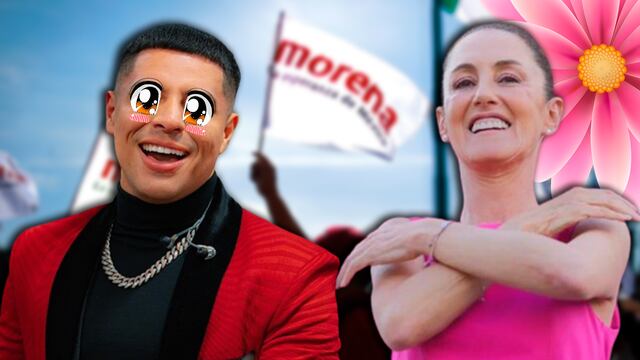 Eduin Caz de Grupo Firme y Claudia Sheinbaum