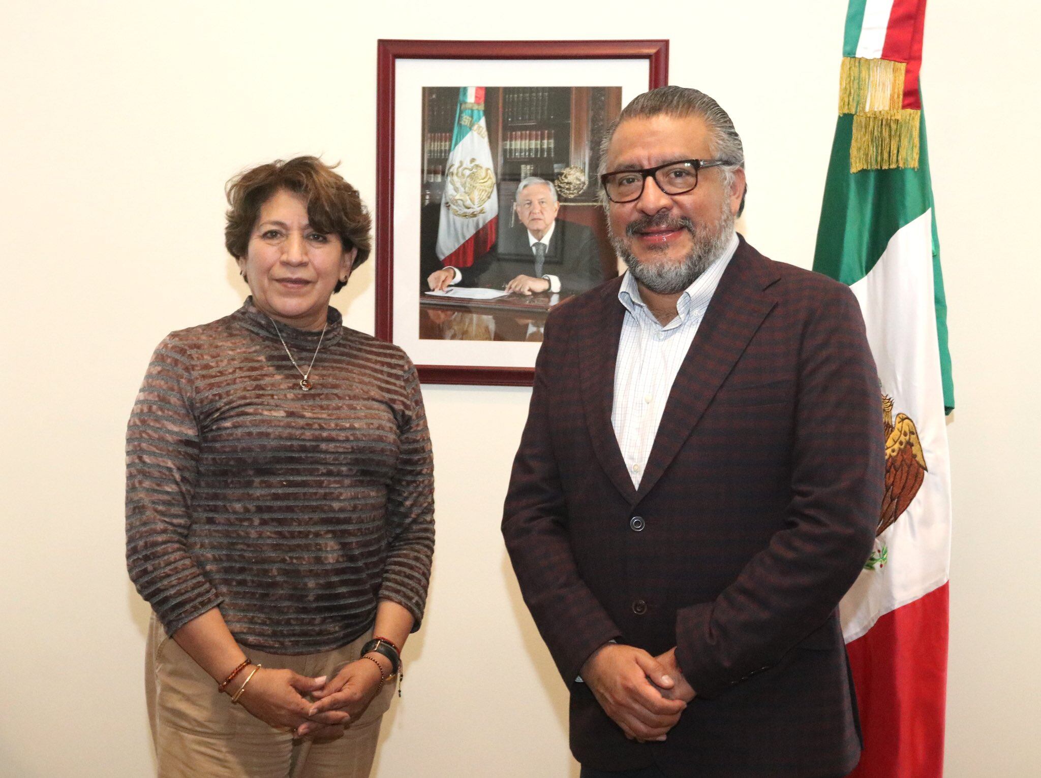 Horacio Duarte respalda a Delfina Gómez como candidata de Morena a la gubernatura del Estado de México y se reúne con ella