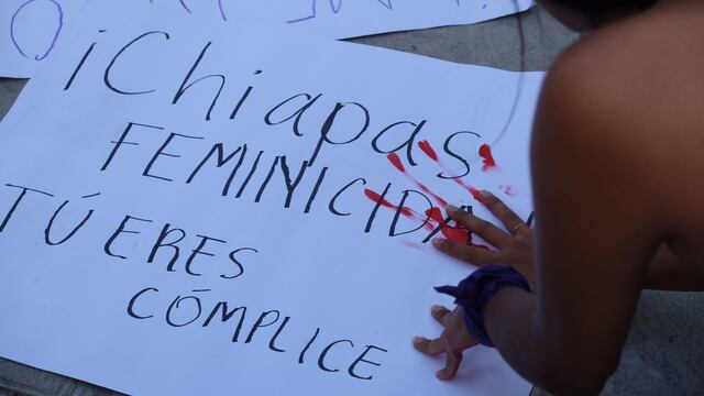 Marcha de mujeres en Chiapas.