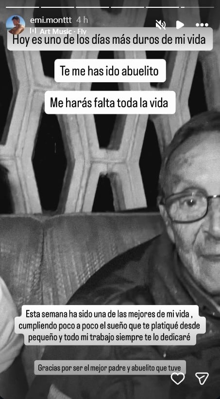 Emiliano Montaño despide a su abuelo Carlos Becerril