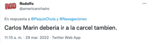 Critica a Carlos Marín en Twitter