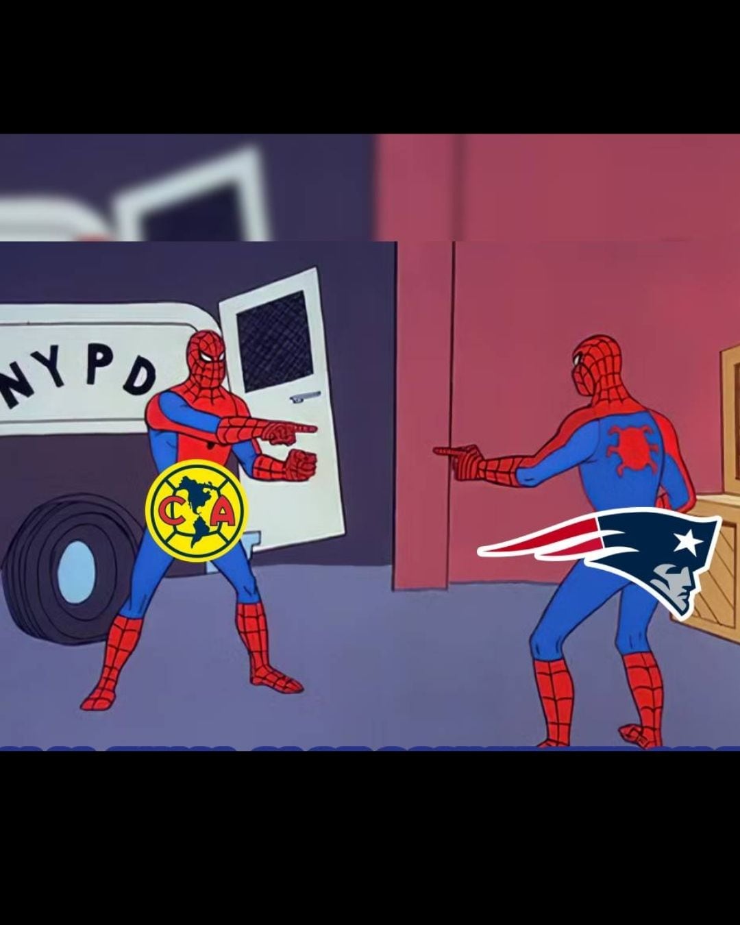 Meme Club América y New England Patriots.