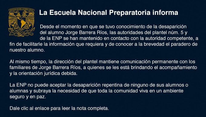 Postura de la UNAM por Jorge Barrera Ríos
