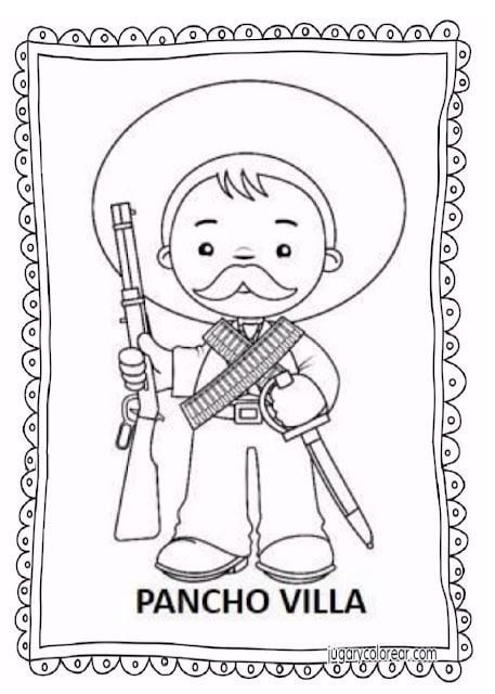 Dibujos de personajes de la Revolución Mexicana para colorear