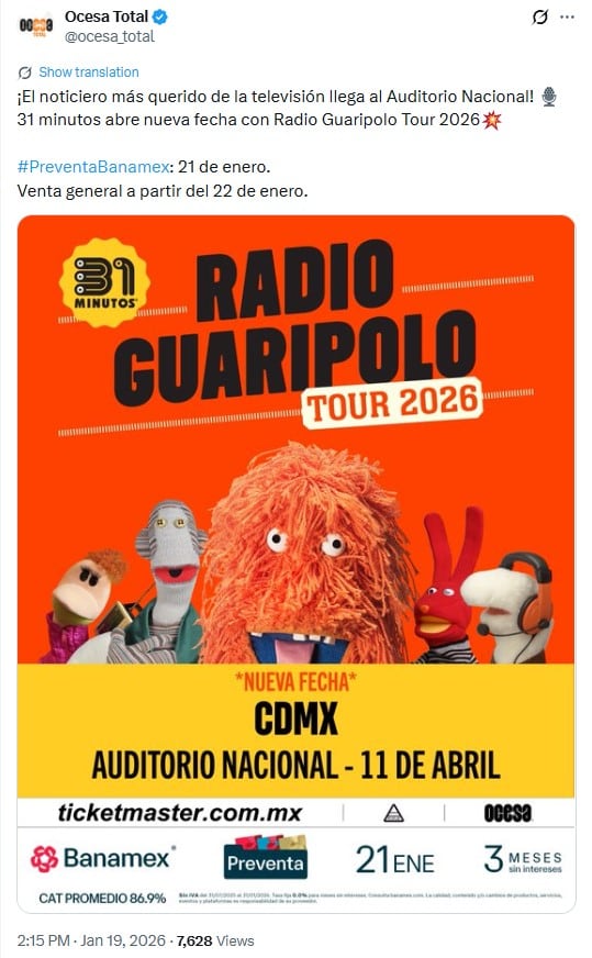 Concierto de 31 minutos en el Auditorio Nacional