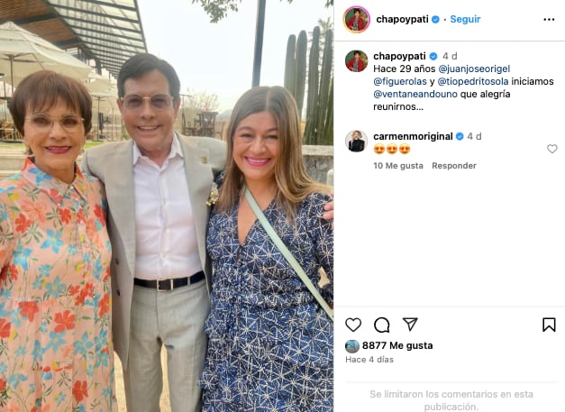 Reencuentro de Pati Chapoy, Pepillo Origel y Martha Figueroa