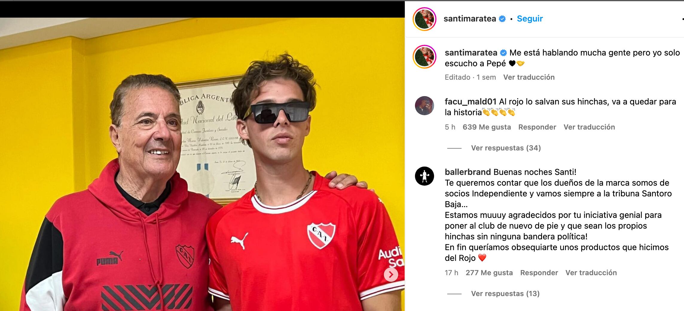 Santiago Maratea realiza una colecta para Independiente