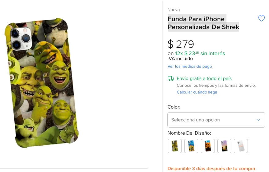 Venden funda de Al Pacino de Sherk en internet