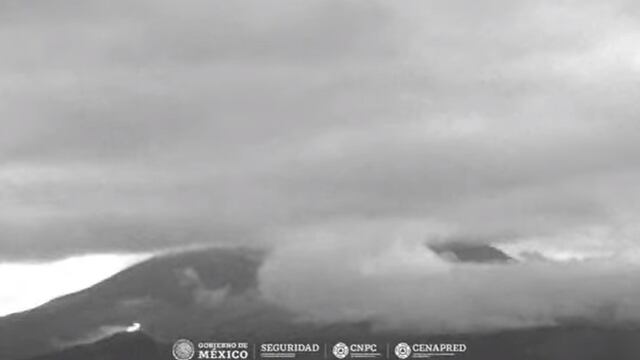 Volcán Popocatépetl con visibilidad parcial el 9 de octubre
