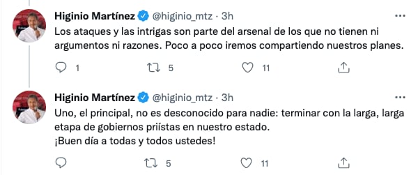 Tuits de Higinio Martínez