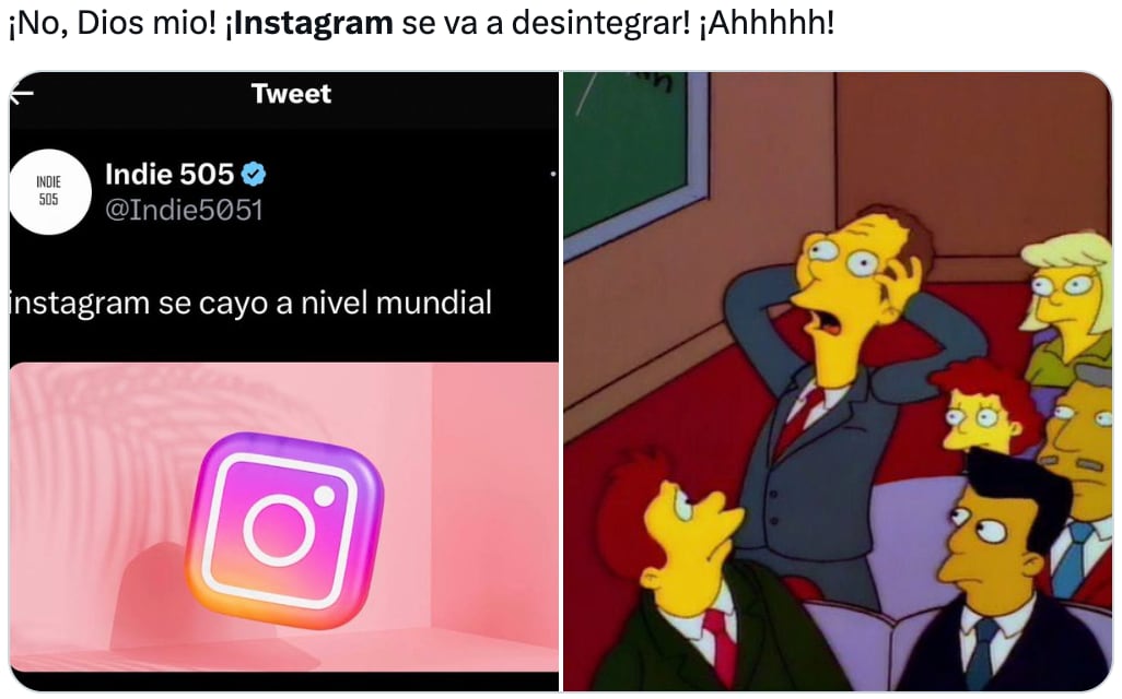 Memes de la caída de Instagram