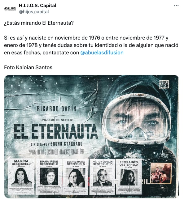 Aprovechan éxito de El Eternauta para buscar a desaparecidos