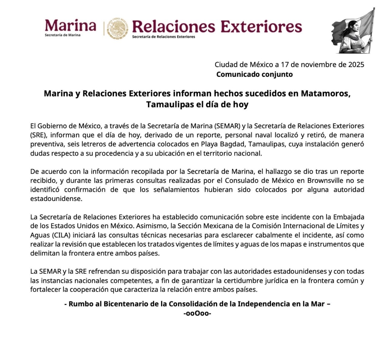 Estadounidenses colocan bloqueo en Playa Bagdad; Semar lo retira e investiga su procedencia