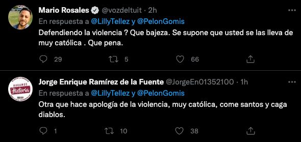 Usuarios critican a Lilly Téllez por caso de Héctor Suárez Gomís y Vicente Serrano