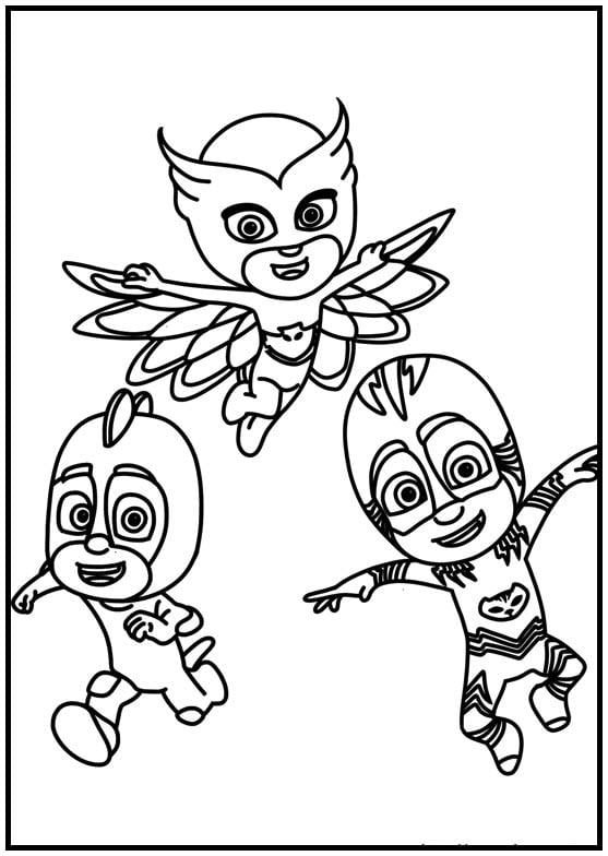 PJ Masks: 7 dibujos de los héroes en pijama para colorear