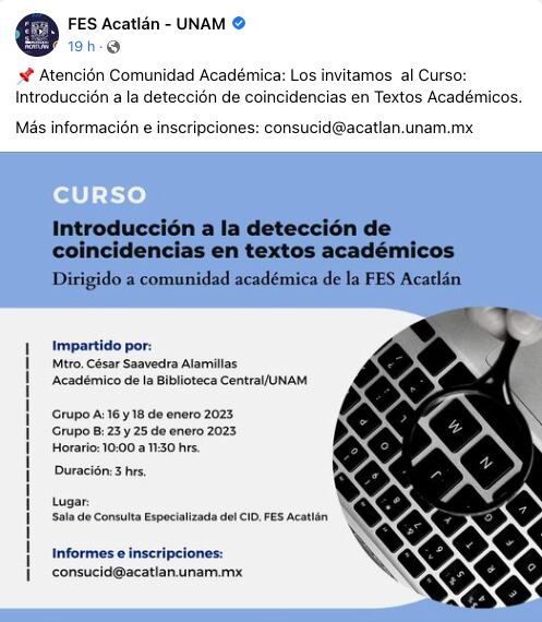Curso de la UNAM sobre plagio
