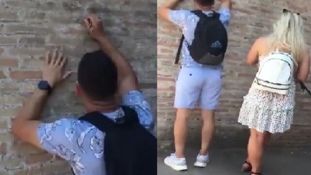 Pareja que rayó su nombre en el Coliseo Romano en Italia es identificada