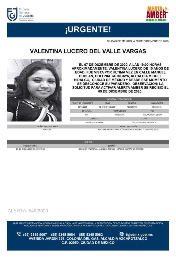 Ficha de búsqueda de Valentina