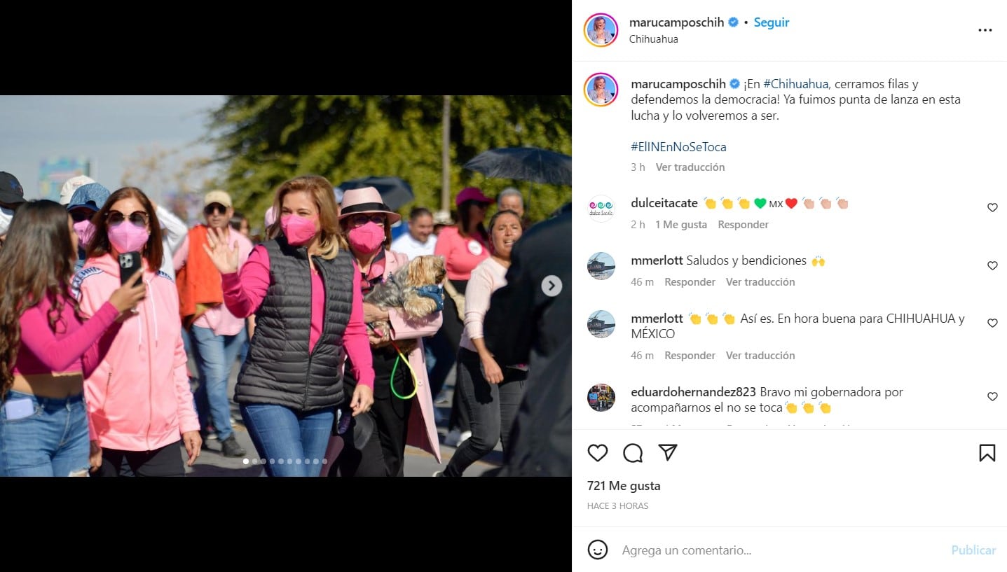 Publicación de Maru Campos en Instagram