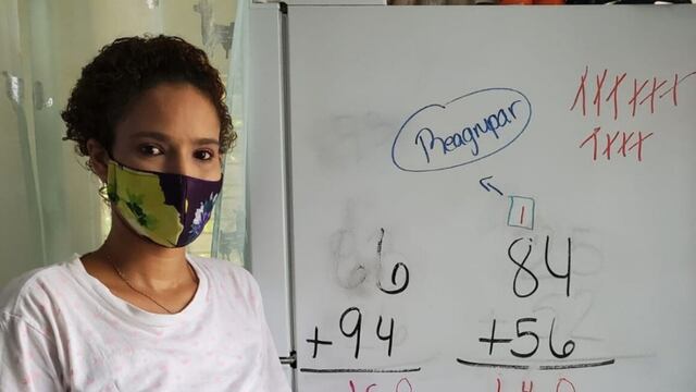 Nidia y su pizarrón