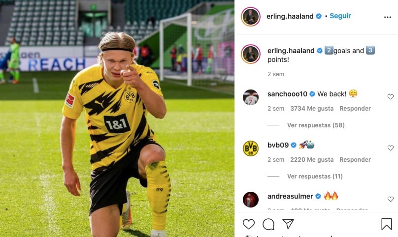 Erling Haaland acumula 39 goles en 39 partidos