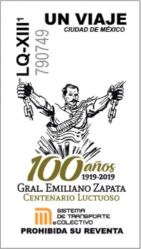 Presenta AMLO sello postal, sorteo de lotería y boleto del Metro por centenario de la muerte de Zapata