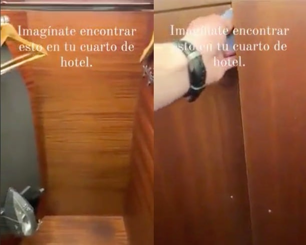 Encontró una puerta secreta en su cuarto de hotel y lo comparte en TikTok