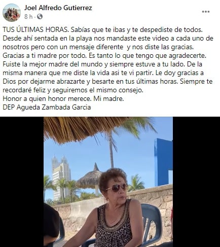 Confirman muerte de Águeda Zambada