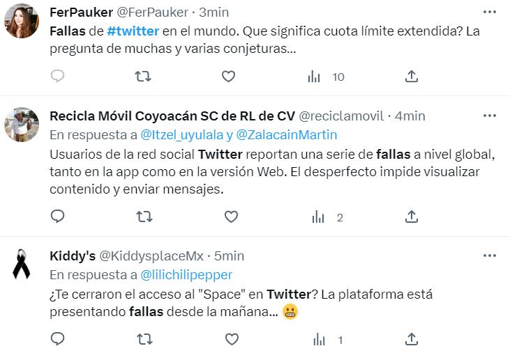 Fallas en Twitter