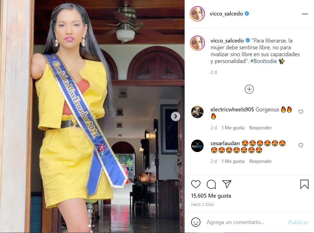 Publicacion de Victoria Salcedo en Instagram