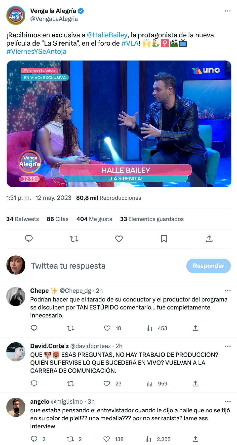Señalan de racista comentario de Patricio Borghetti a Halle Bailey