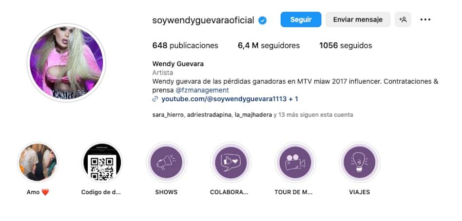 Wendy Guevara recupera su cuenta en Instagram