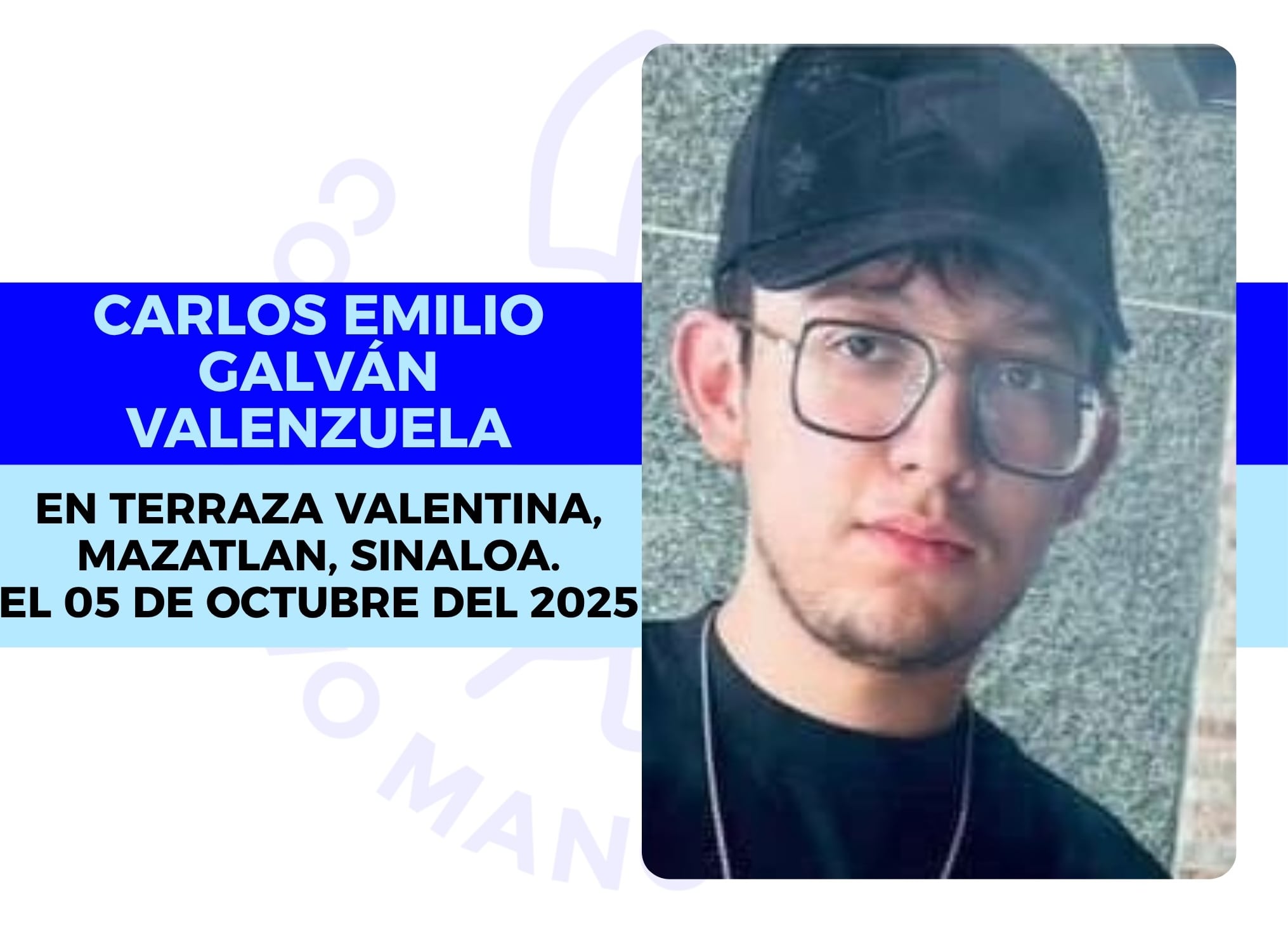 Carlos Emilio Galván, joven de Durango desaparecido