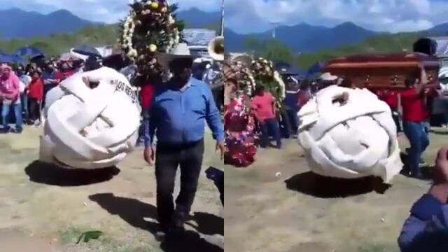 Botarga de queso oaxaca aparece en funeral.