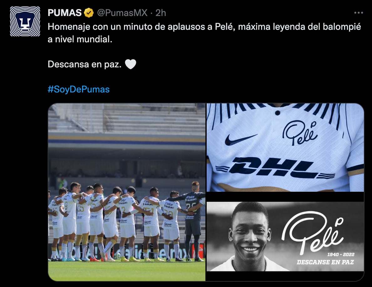 Pumas homenaje a Pelé