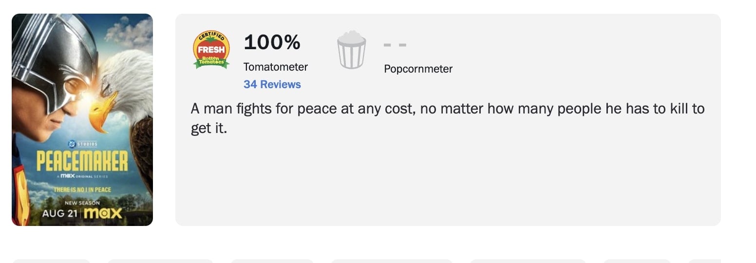 Peacemaker Temporada 2 en Rotten Tomatoes
