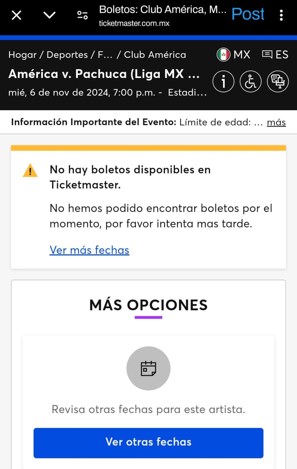Cancelan venta de boletos para el América vs Pachuca