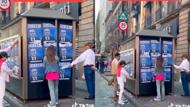 Asistentes a marcha del INE destruyen carteles sobre culpabilidad de Genaro García Luna