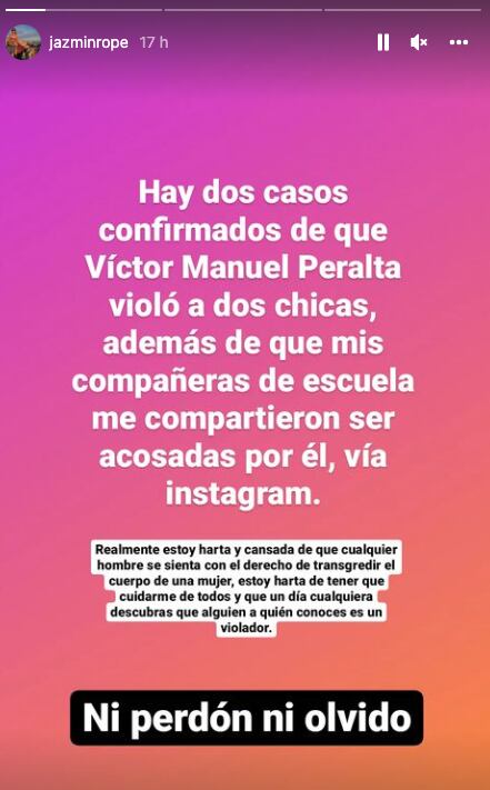 Publicaciones compartidas por bailarinas contra Víctor Peralta