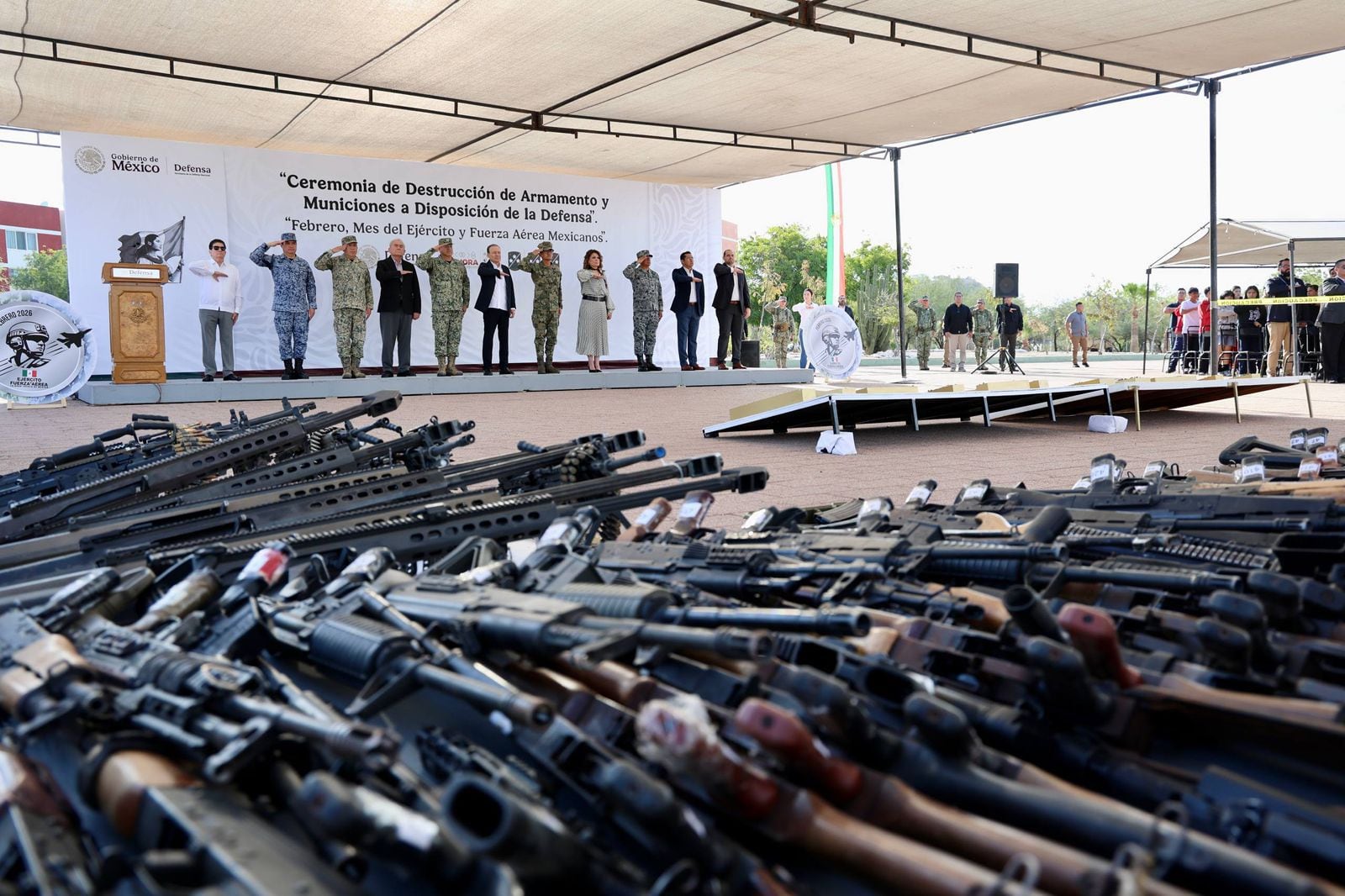 Alfonso Durazo destruye 975 armas y refuerza seguridad en Sonora