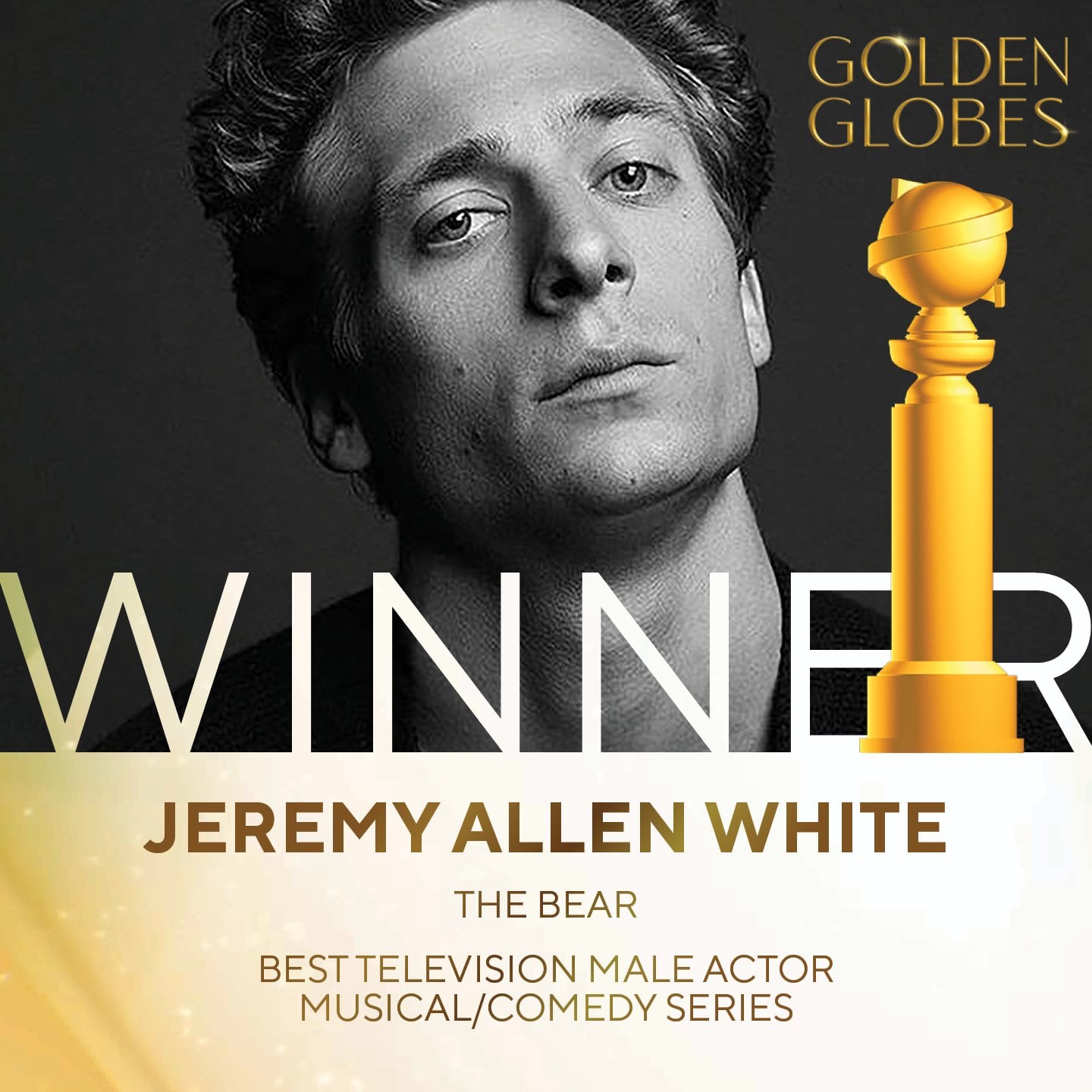 Jeremy Allen White, ganador Globos de Oro 2025