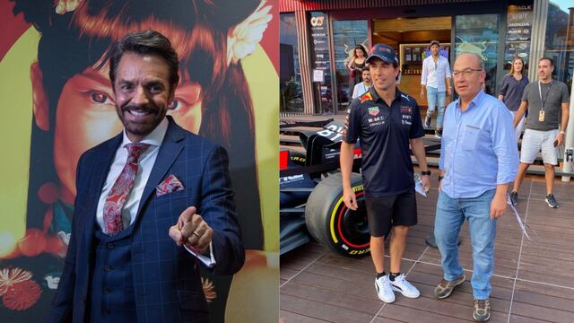 Eugenio Derbez, Checo Pérez y Felipe Calderón.