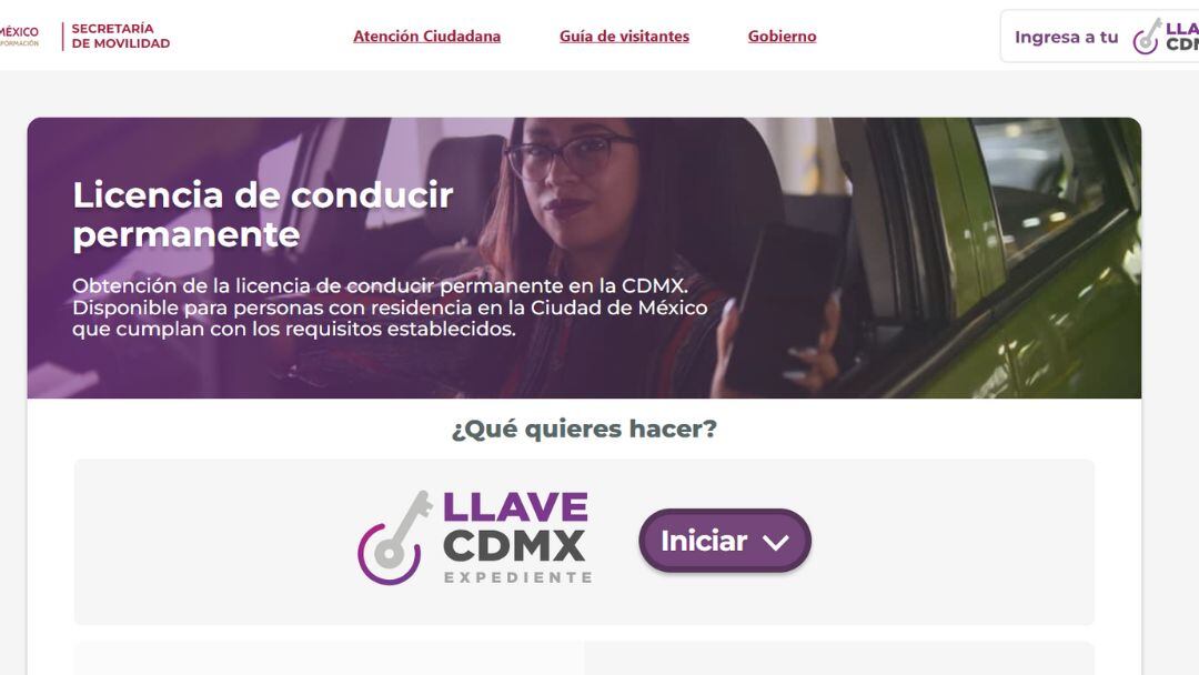 Link oficial para el examen de la licencia permanente CDMX