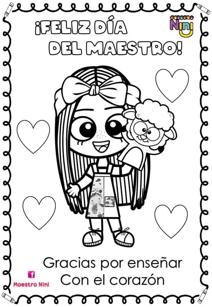 Dibujos de maestros para imprimir y colorear por el Día del Maestro el 15 de mayo