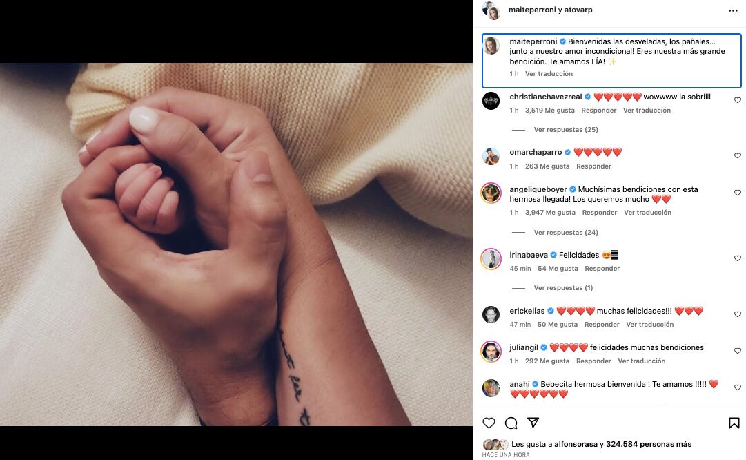 Nace hija de Maite Perroni y Andrés Tovar
